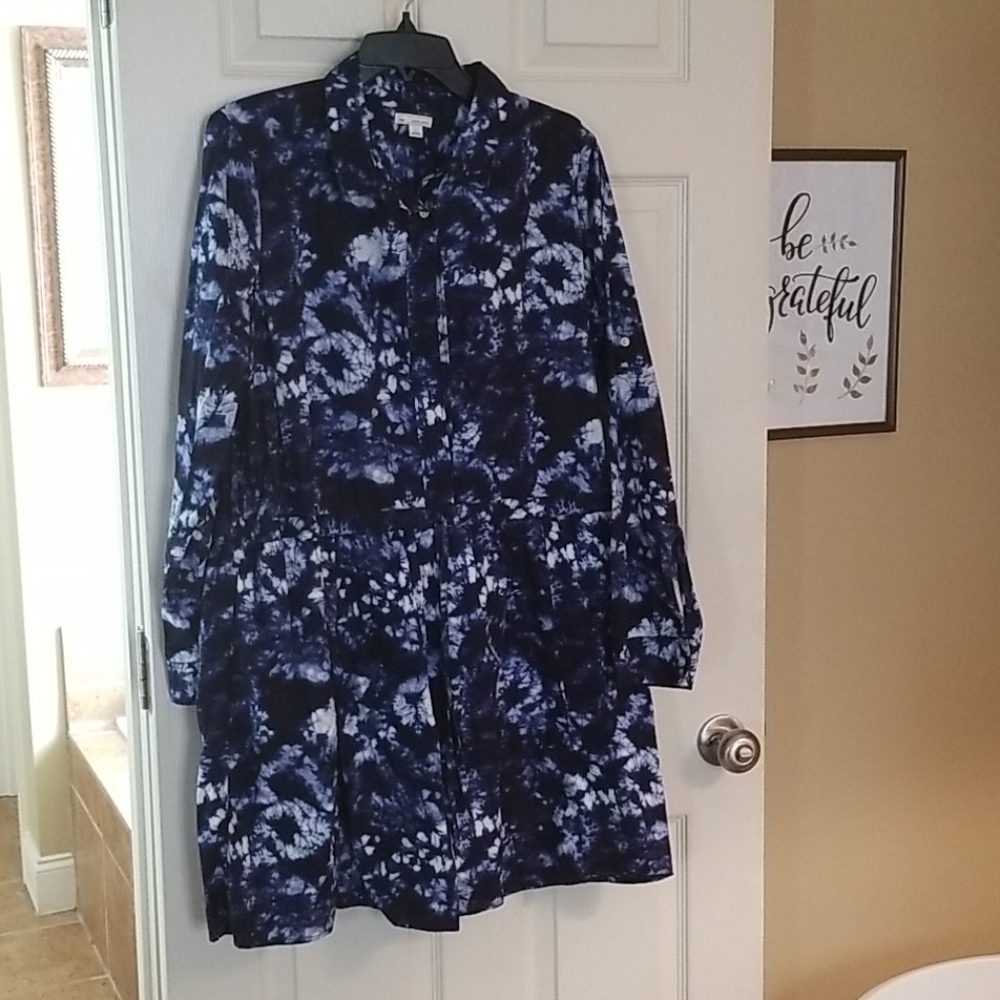 Navy tye dye looking dress